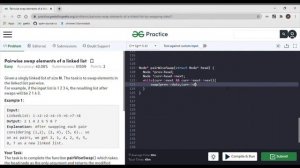 Pairwise swap elements of a linked list - geeksforgeeks (must do coding problem) - 2020