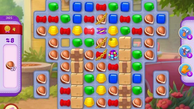 HomeScapes Level 365 no boosters (14 moves)