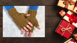 Вязаные перчатки без пальцев