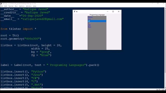 Creating a List Box in Tkinter Widget || Python смотреть онлайн
