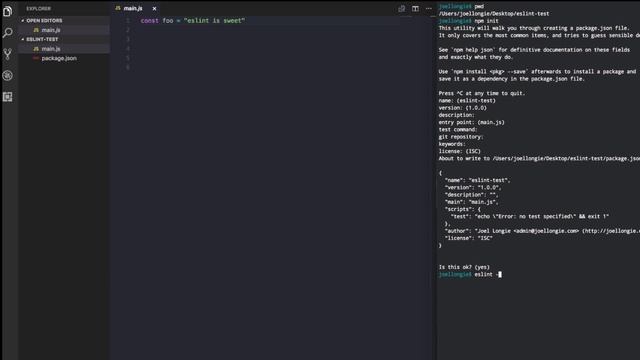 Eslint setup in Visual Studio Code смотреть онлайн