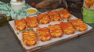 Новый способ приготовления сосисок в тесте. Быстрое блюдо из слоеного теста