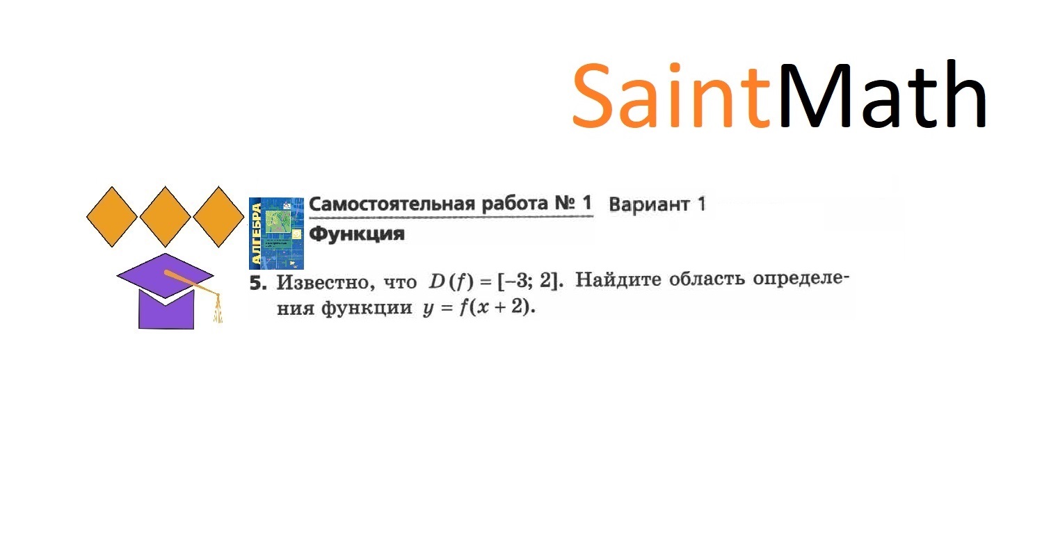 Известно, что D(f)=[-3;2]. Найдите область определения функции у=f(x+2)