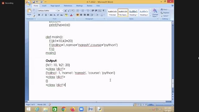 python class (4-07-2022) #python #pythonclass