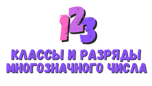 [3 класс] КЛАССЫ и РАЗРЯДЫ многозначного числа