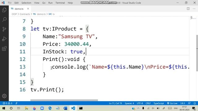 Typescript 86..what is interface or contract in typescript