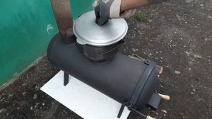 Печь из газового баллона с возможностью на ней готовить.Garage Oven.