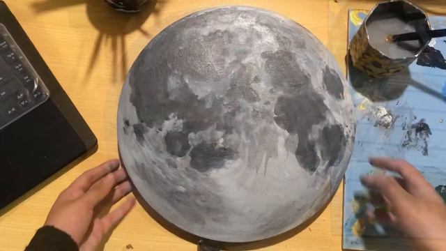 How to Paint a Moon with Acrylics | Tutorial | Abispire смотреть онлайн
