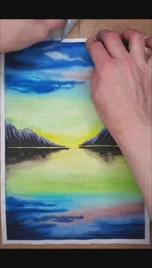 Мастер-класс по акварели. Пейзаж. Горы, небо, море