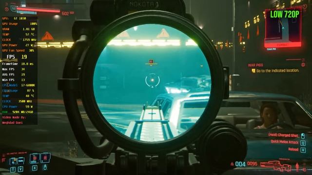 Cyberpunk 2077 GT 1030 2GB All Setting Fps & Game play & Benchmark