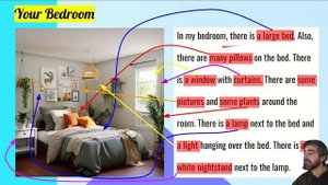 Elementary - 3.4a - What's in your bedroom? Describing a room. There is / There are - English Lesso