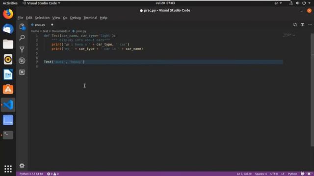 Function another example Part # 2 default parameter with first_name | Python and Django