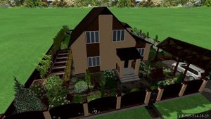 Ландшафтный дизайн дачного участка 9 соток.