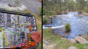 DARK RIVER outdoor #Modular #Eurorack Improvisation #QuBitBloom #TwinWaves #Pluck #DistingEX #FXAid