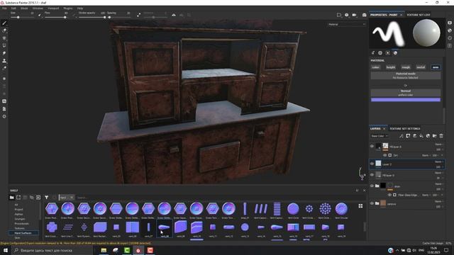 Substance Painter Создаем слой грязи, нормалей, серая прозрачность, работа с кистью