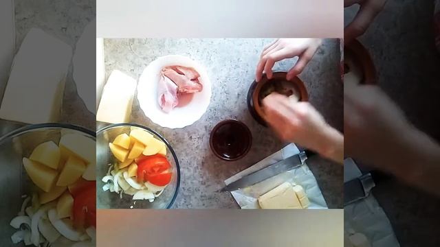 Очень вкусная курица с овощами в горшочках