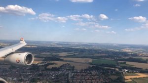 [WINGVIEW] Air Belgium KF852 Approach/Landing Brussels South Charleroi Airport [Airbus 340-300]