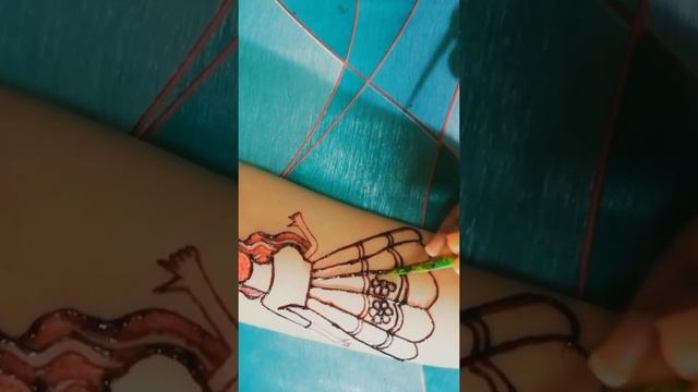 Simple doll mehndi art tutorial short video