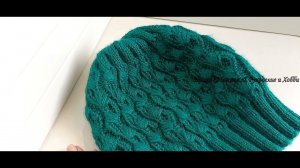 Яркая, эффектная шапочка спицами  - Мастер Класс