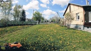Кошу траву электро газонокосилкой Stiga COMBI 44 E