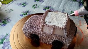 Торт "Машина  "  Украшение торта.     2 часть .