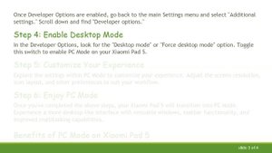 Enabling PC Mode on Xiaomi Pad 5