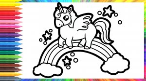 Как нарисовать единорога и радугу