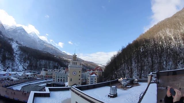 Роза Хутор. Вид из отеля Redisson. смотреть онлайн