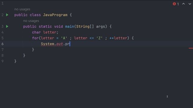 Java Program to Display Alphabets (A to Z) using Loop | Java Examples смотреть онлайн