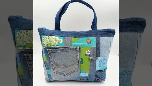 Beautiful Creative Denim Upcycling Patchwork Tote Bags Ideas 2023 смотреть онлайн