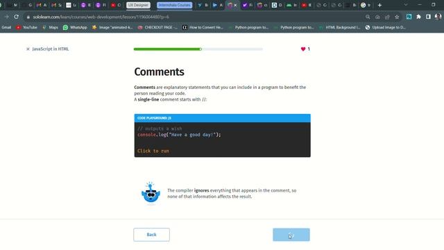 64 JavaScript in HTML | Web Development | Sololearn Answers