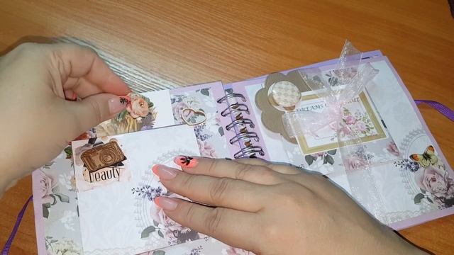 Скрап альбом. Сиреневая нежность. скрапбукинг. scrapbooking. смотреть онлайн