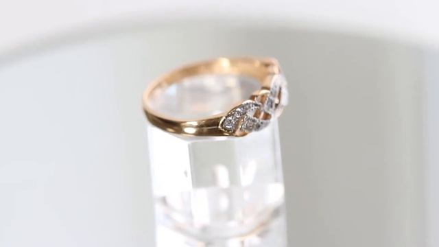 Кольцо со вставками. Красное золото, фианиты. смотреть онлайн