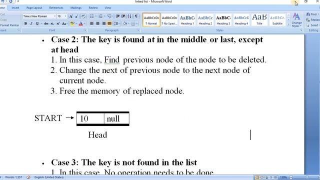 Singly linked list deletion of node by key