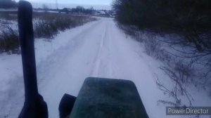 уборка снега на т25 ( отвал для снега).