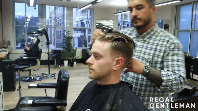 Classic Pompadour Haircut With A Fade