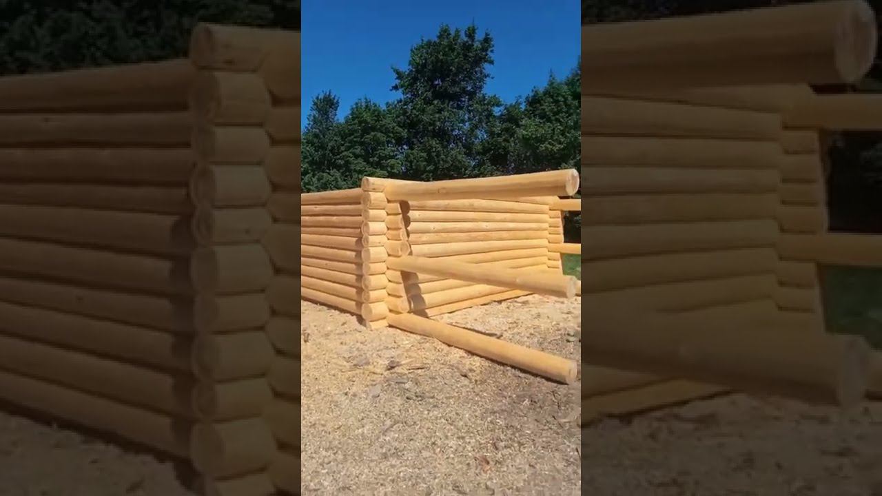 Продаю сруб 5.5х5.5 в перевернутую чашу с выносами под террасу из сосны #shorts смотреть онлайн