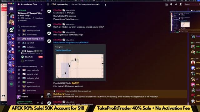 LIVE TRADING ICT-Concepts | ESZ Trick or Treat? смотреть онлайн