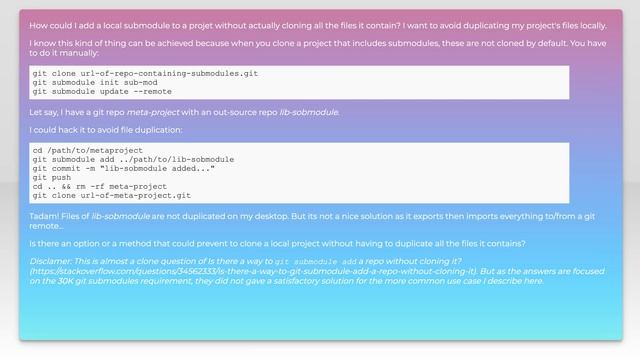 'git submodule add' without cloning it смотреть онлайн