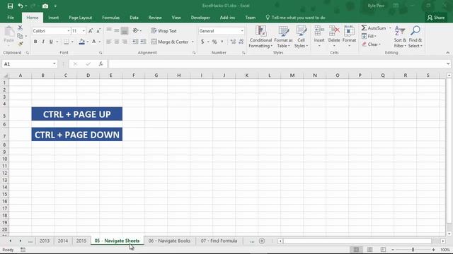 Microsoft Excel Hack #5 - Quickly Navigate between Excel Worksheets
