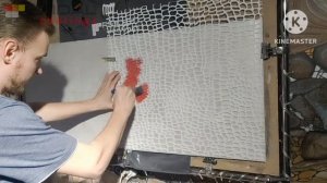 Декоративная штукатурка, двухцветный трафарет, оригинальное украшение стен!