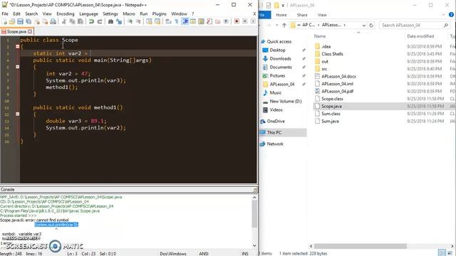 Variable Scope Java смотреть онлайн