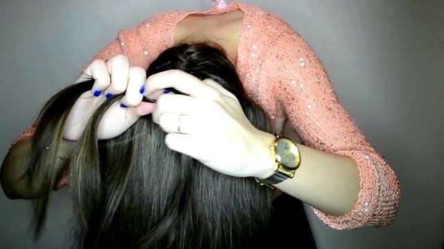 Как заплести колосок самой себе и сделать пучок с бубликом "Колосок наоборот" by Kseniya Star смотреть онлайн