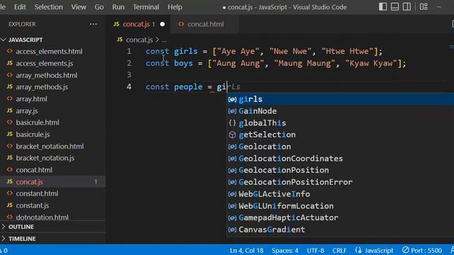 Lesson 15  concat (JavaScript Array Method)