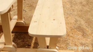 Лавки и стол для готовой перевозной бани