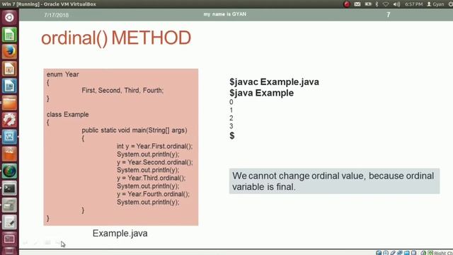 Enumeration ( enum ) in Java | #6 | java.lang.Enum Class | ordinal() Method in enum | Java