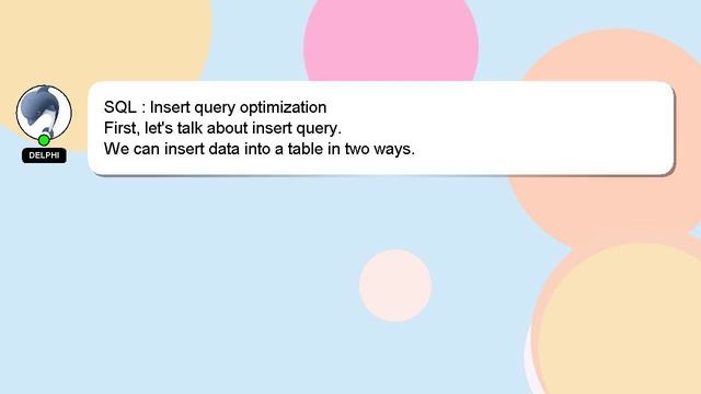 SQL : Insert query optimization