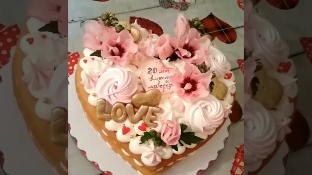 #ТОРТСЕРДЦЕ#МЕДОВИК#МЕЛЬФЕЙ. Торт на 20летие совместной жизни.