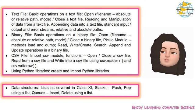 Computer Science Syllabus CBSE Class XII