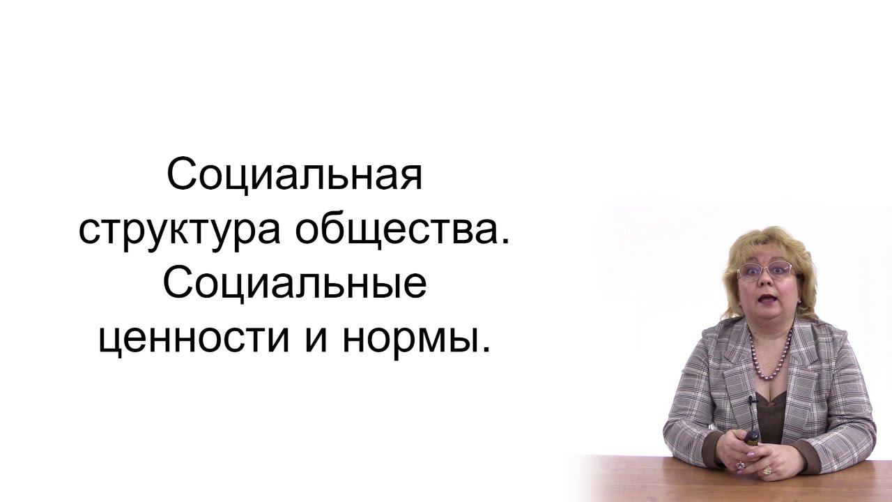 Социальная структура общества. Социальные ценности и нормы